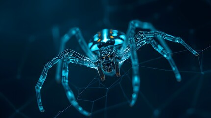 Futuristic Cybernetic Spider with Glowing Circuits