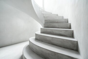 Modern spiral staircase in minimalist setting