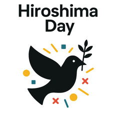 design peace symbol, atomic history icon, Japanese memorial vector,