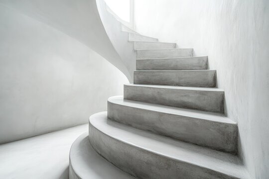Modern spiral staircase in minimalist setting