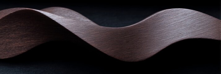 Dark mahogany wave undulates gracefully, embodying aesthetic minimalism and zen-like tranquility, reminiscent of Japanese Tanabata festival elegance