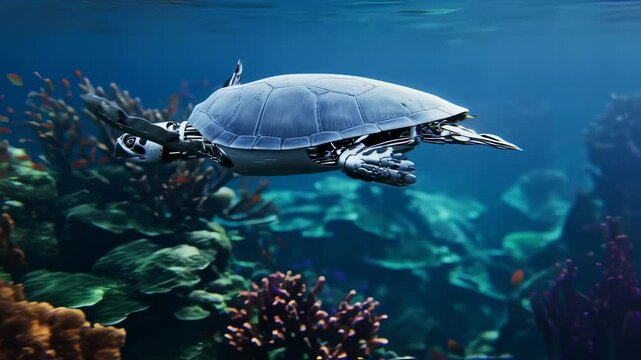 Robotic turtle underwater