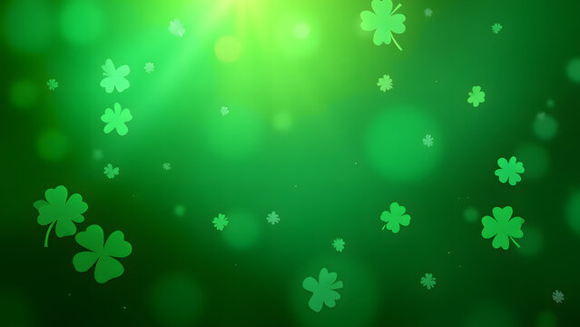 Vibrant Green St. Patrick's Day Shamrock Background