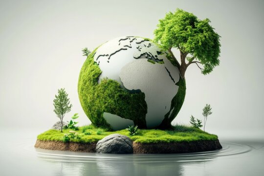 Earth Day and World Environment concept on a white background background