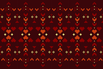 Pixelated red hearts pattern design digital art abstract environment aesthetic viewpoint for modern lovers