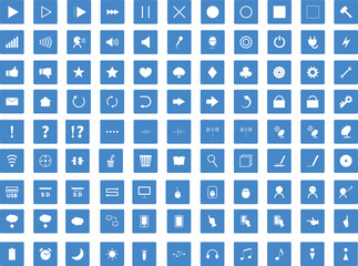 A flat vector illustration of seamless icon patterns for web design