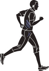 Obraz premium Athletic man running with blue accents athlete sport