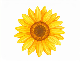 Fototapeta premium Oil painting of beautiful yellow sunflower. Hand drawn