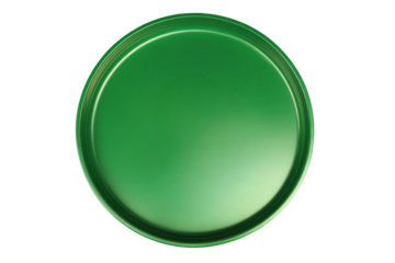 a green tray with a white background