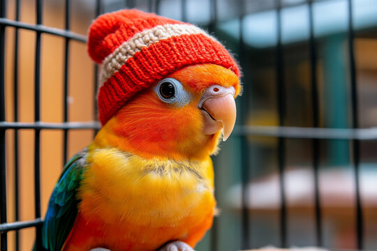 Cockatiel shows off tiny pirate hat in playful moment
