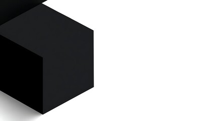 Minimalist abstract black geometric shapes arranged on a clean white background with high contrast and symmetry, highlighting modern balance and visual structure.