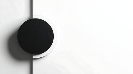 Minimalist abstract black geometric shapes arranged on a clean white background with high contrast and symmetry, highlighting modern balance and visual structure.