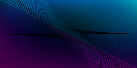 Abstract opposite turquoise and purple lines on the dark background