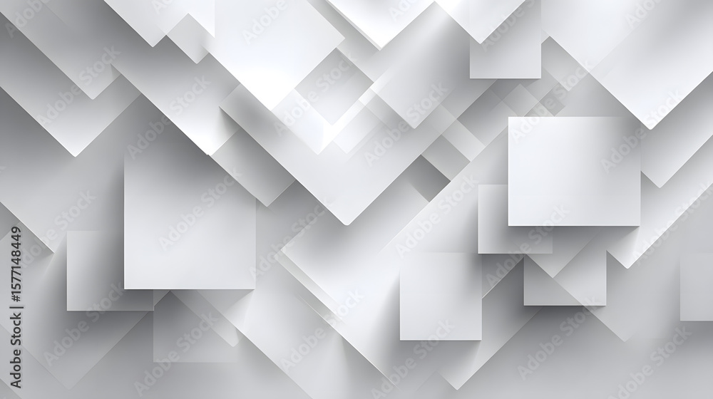 Poster abstract white background with texture pattern, layered geometric triangle shapes, white and grey gl