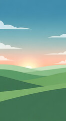 Obraz premium A minimalist vector illustration showing a person working on a laptop at a clean desk. The person is wearing a yellow sweater and sitting in a modern workspace with a coffee cup, notebook, and pen. Li