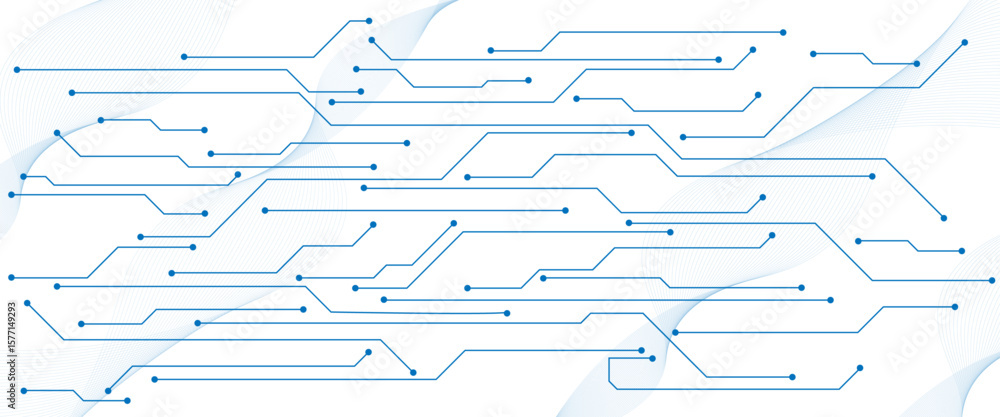 Poster abstract digital technology futuristic internet network speed connection white and blue background.