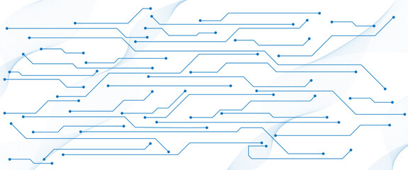 Abstract digital technology futuristic internet network speed connection white and blue background.