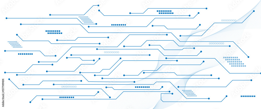 Poster technology background with crossed lines and dots. abstract digital technology futuristic internet n