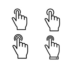 Obraz premium Hand gestures vector icons set for web design 3 | Editable Vector File 