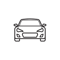 Fototapeta premium Car Front View Vector Minimal and Luxury Line Icons