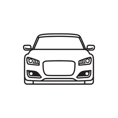 Naklejka premium Car Front View Vector Minimal and Luxury Line Icons