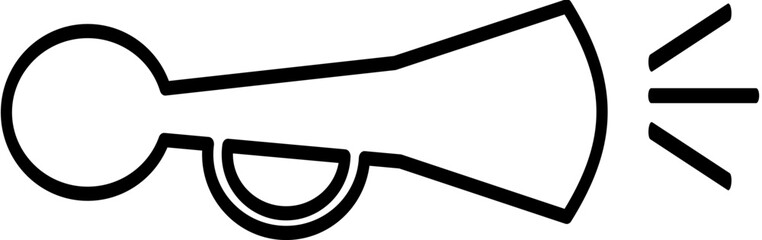 Horn Vector Icon &ndash; Outline Style &ndash; Sound, Alert, Signal, Notification Concept SVG