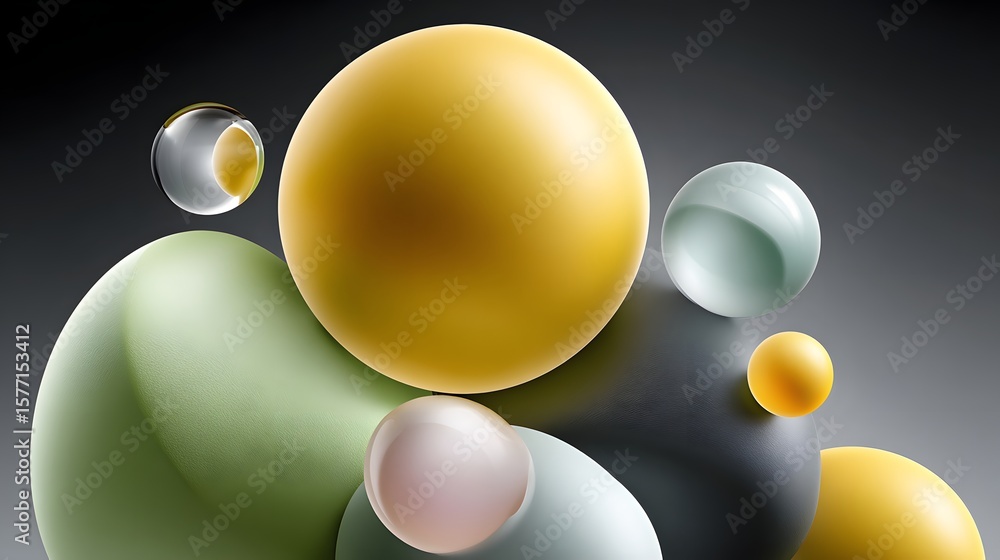 Poster abstract gradient blobs on dark background, digital art texture