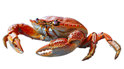 Red sea crab with sharp claws isolated on transparent picture