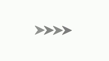 Minimalist row of grey arrows pointing right on a clean white background for navigation