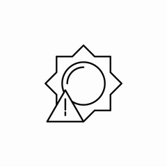 sun warning icon sign vector