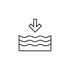 water level down icon sign vector