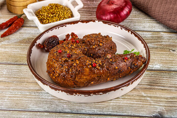 Baked pork tenderloin with mustard