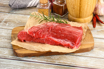 Raw beef flesh for cooking
