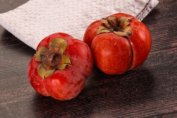 Sweet fresh ripe persimmon fruit