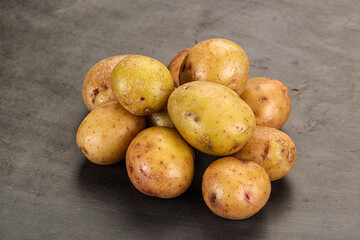 Raw fresh young baby potato