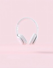 A photorealistic, side-view image of a pair of modern over-ear headphones, placed on a clean plain white background.