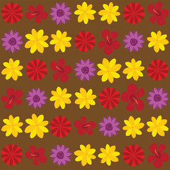 Abstract Floral Pattern Background with Artistic Botanical Elements