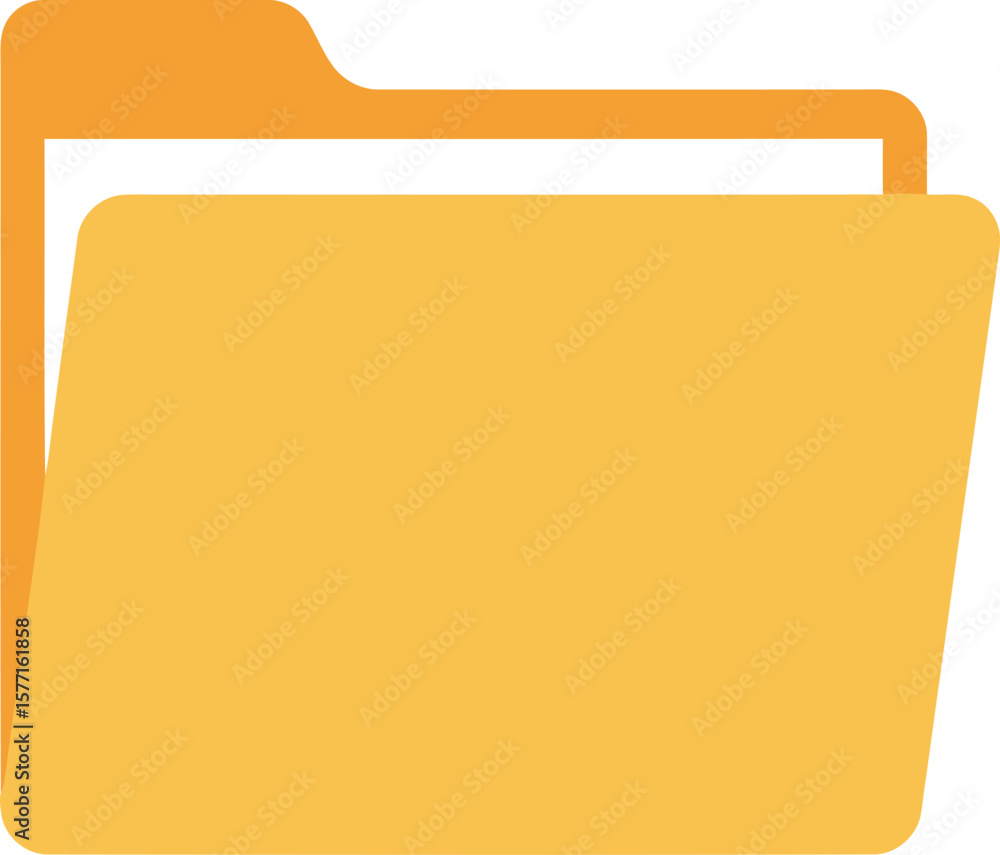 Poster yellow folder icon with documents inside, representing file management and organization.