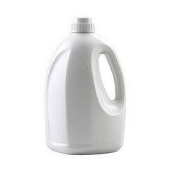 A clean, white plastic container with a handle, typically used for laundry detergent. The design is simple and functional, emphasizing practicality.