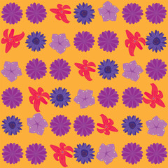 Abstract Floral Pattern Background with Artistic Botanical Elements