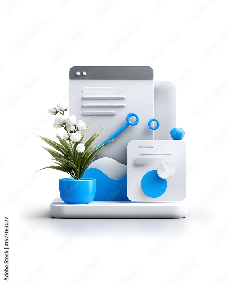 Poster digital marketing dashboard analytics ui with graphs and charts, flat style