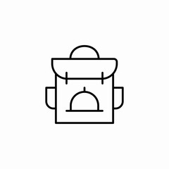 food delivery backpack icon sign vector