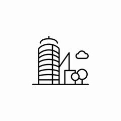 modern building park icon sign vector