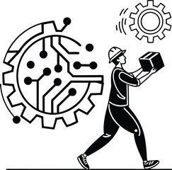Cartoon illustration of a businessman with a money bag, symbolizing the fun of financial success