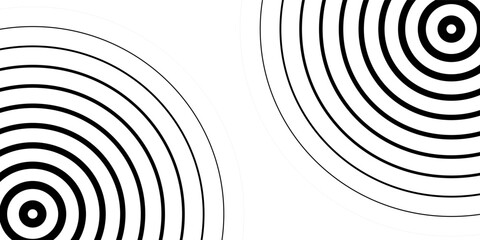 Many black line circles on beige background. Design element for logo, web pages, prints, posters, template. eps 10