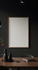 Minimalist Interior with Empty Frame and Table Setting