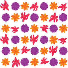 Abstract Floral Pattern Background with Artistic Botanical Elements