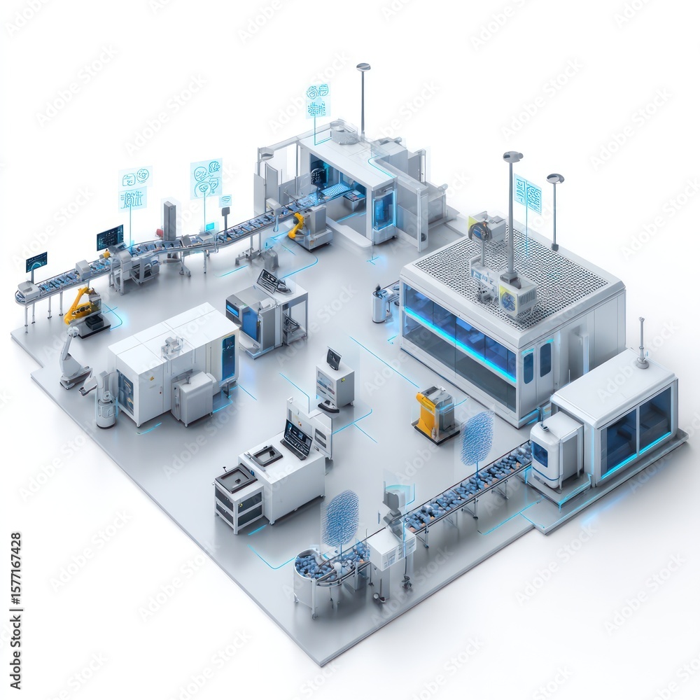 Poster advanced manufacturing systems powered by iot sensors improve production and quality control.