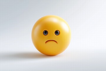 Fototapeta premium 3D Crying Sad Emoji on White Background for Social Media Day, Support Stickers and Emotional Event Reaction