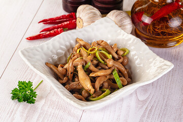 Asian cuisine roasted enoki mushrooms